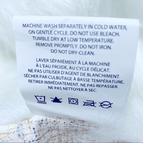 Beco Home Metallic Velvet Gold White Fur Throw Blanket 50x60 - Picture 6 of 6